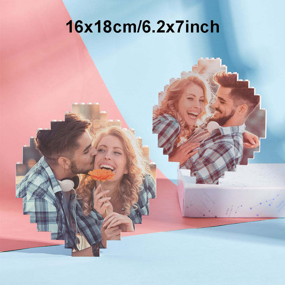 Custom Block Puzzle Personalized Photo Building Brick Multiple Shapes and Sizes Gift for Lover - SantaSocks