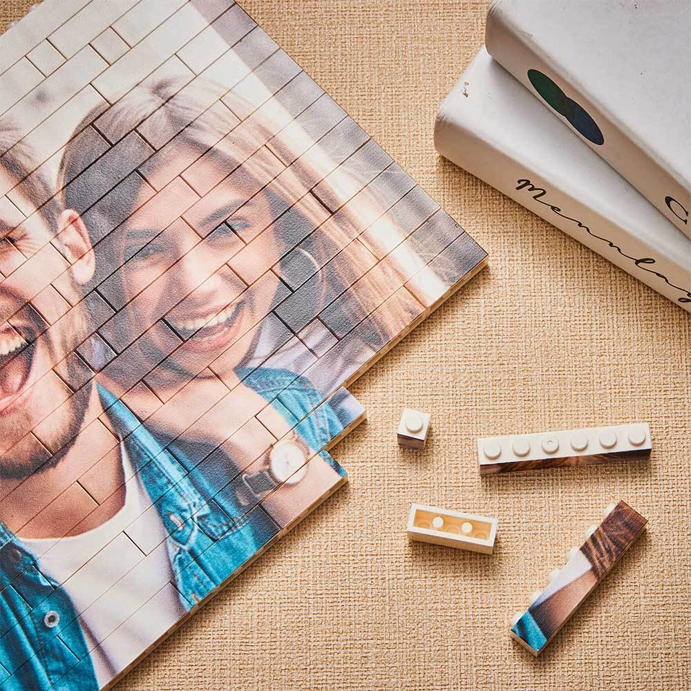 Custom Building Block Puzzle Personalized Photo and Name Brick To My Wife - SantaSocks