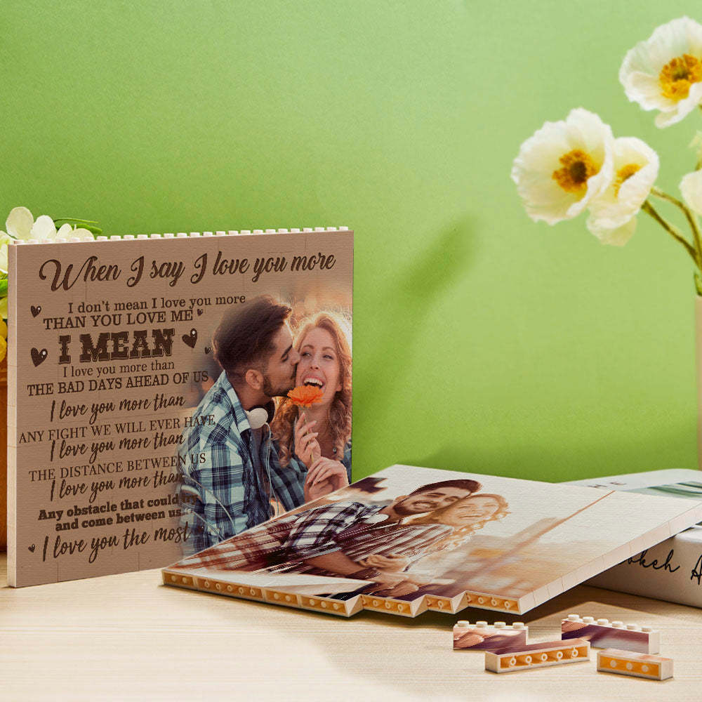 Custom Building Block Puzzle Personalized Photo Brick Frame I Love You - SantaSocks