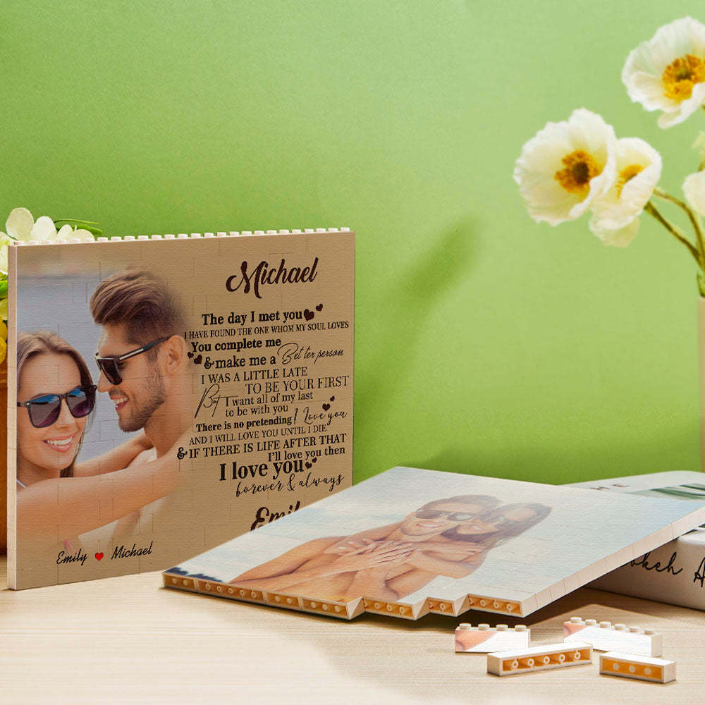 Custom Building Block Puzzle Personalized Photo Brick You Complete Me - SantaSocks