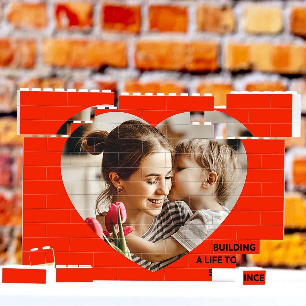 Custom Collage Photo Building Blocks Square Shape Building Bricks Gift for Him