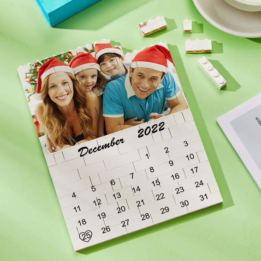 Custom Photo Building Block Puzzle Calendar Important Date Gifts for Him - SantaSocks