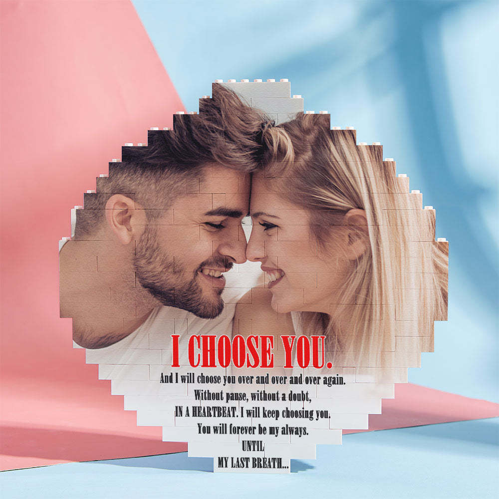 Custom Building Block Puzzle Round Photo Brick Frame I Choose You - SantaSocks