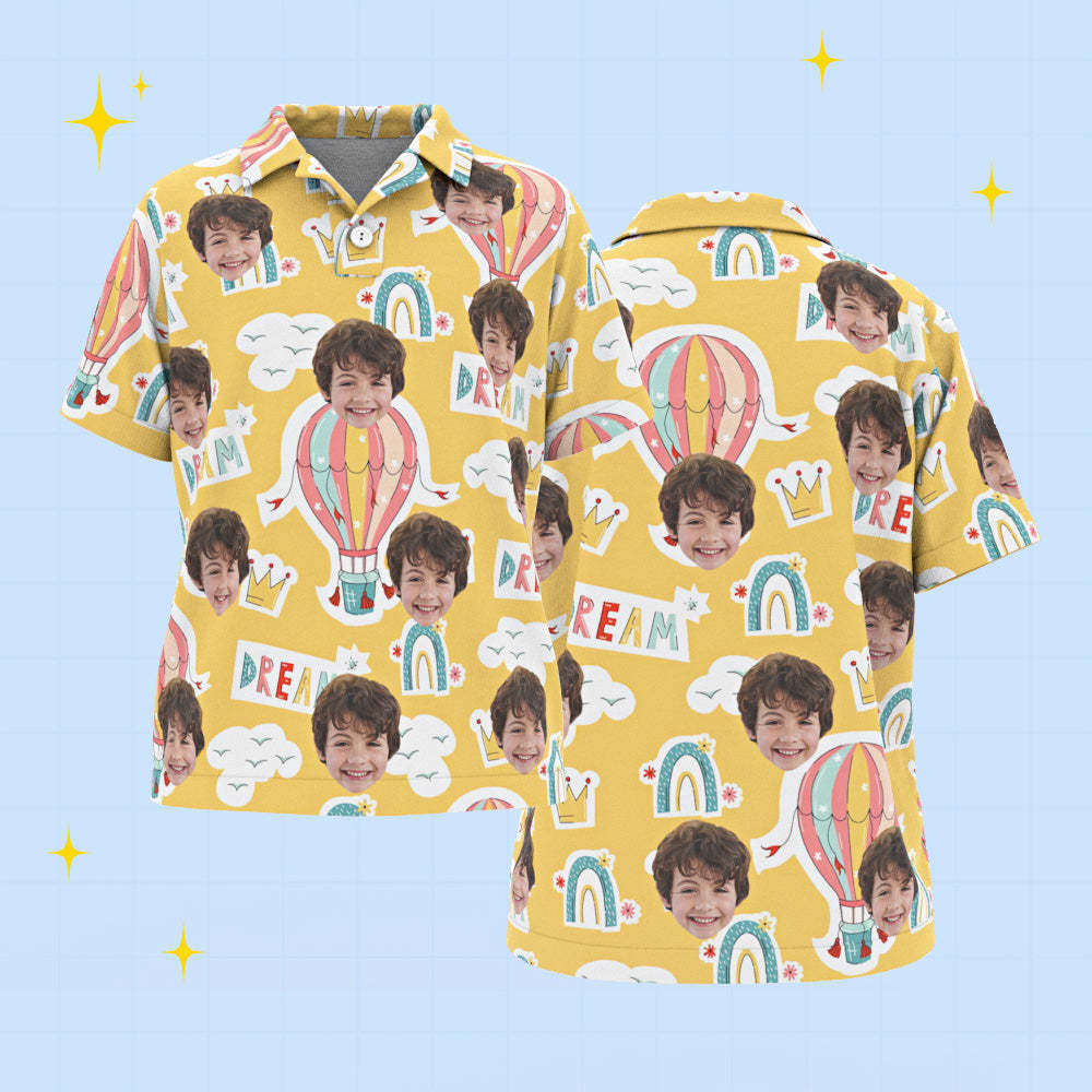 Custom Face Kids Polo Shirts Personalized Photo Shirt Colorful Dreams - My Photo Socks AU