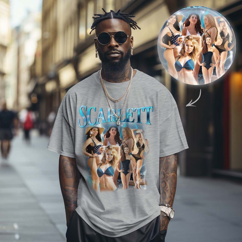 Custom Vintage Photo Tee – Personalized Name Shirt, Unique Christmas Gift for Dog Lovers Family or Friends