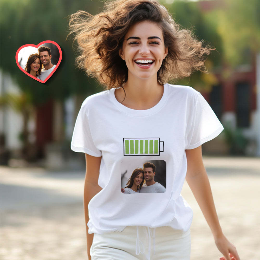 Custom Couple Matching T-shirts HELP ME Personalized Matching Couple Shirts Valentine's Day Gift - My Photo Socks AU
