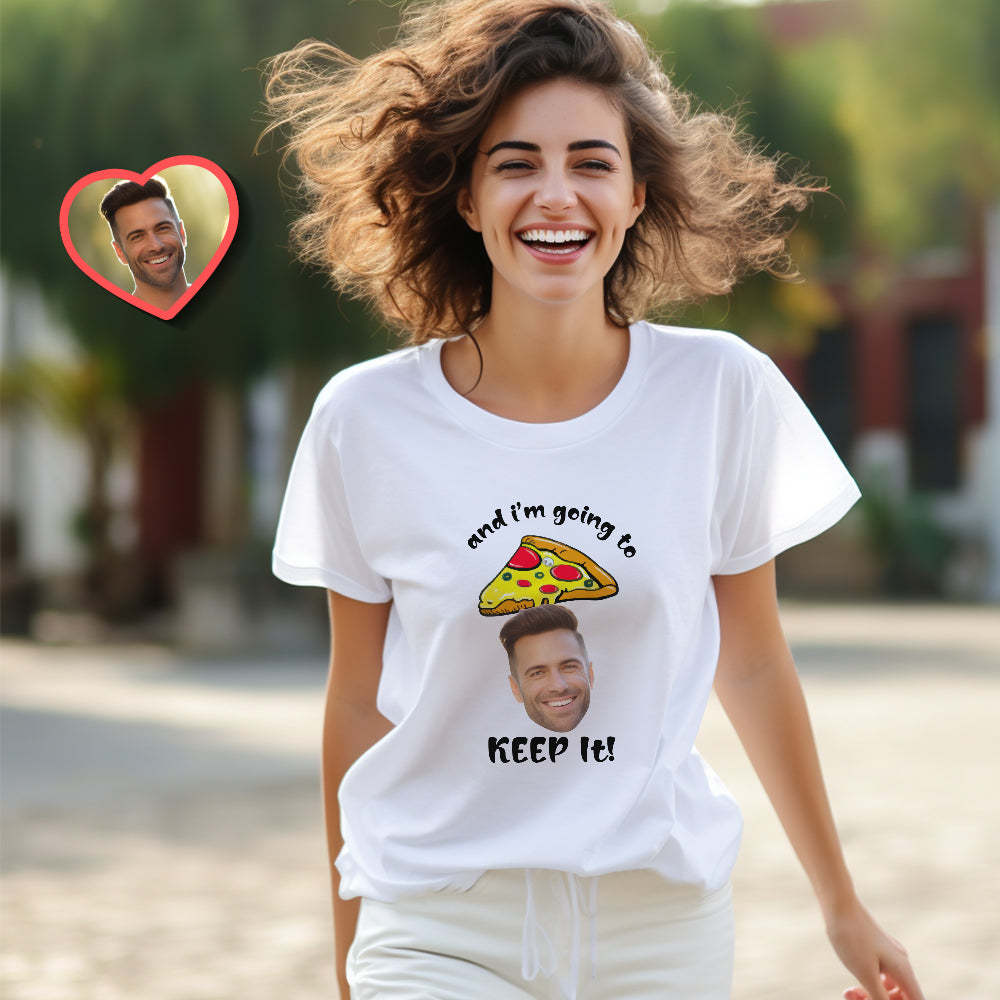 Custom Couple Matching T-shirts Pizza My Heart Personalized Matching Couple Shirts Valentine's Day Gift - My Photo Socks AU