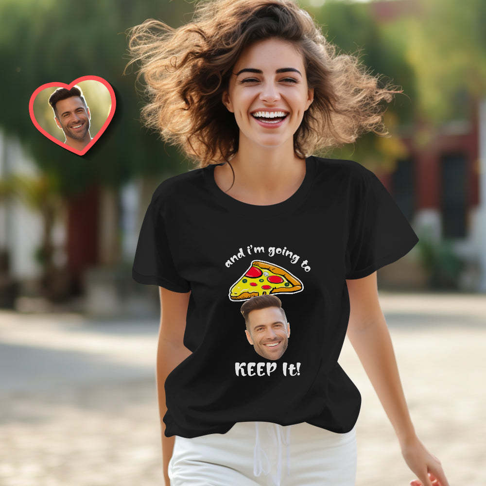 Custom Couple Matching T-shirts Pizza My Heart Personalized Matching Couple Shirts Valentine's Day Gift - My Photo Socks AU