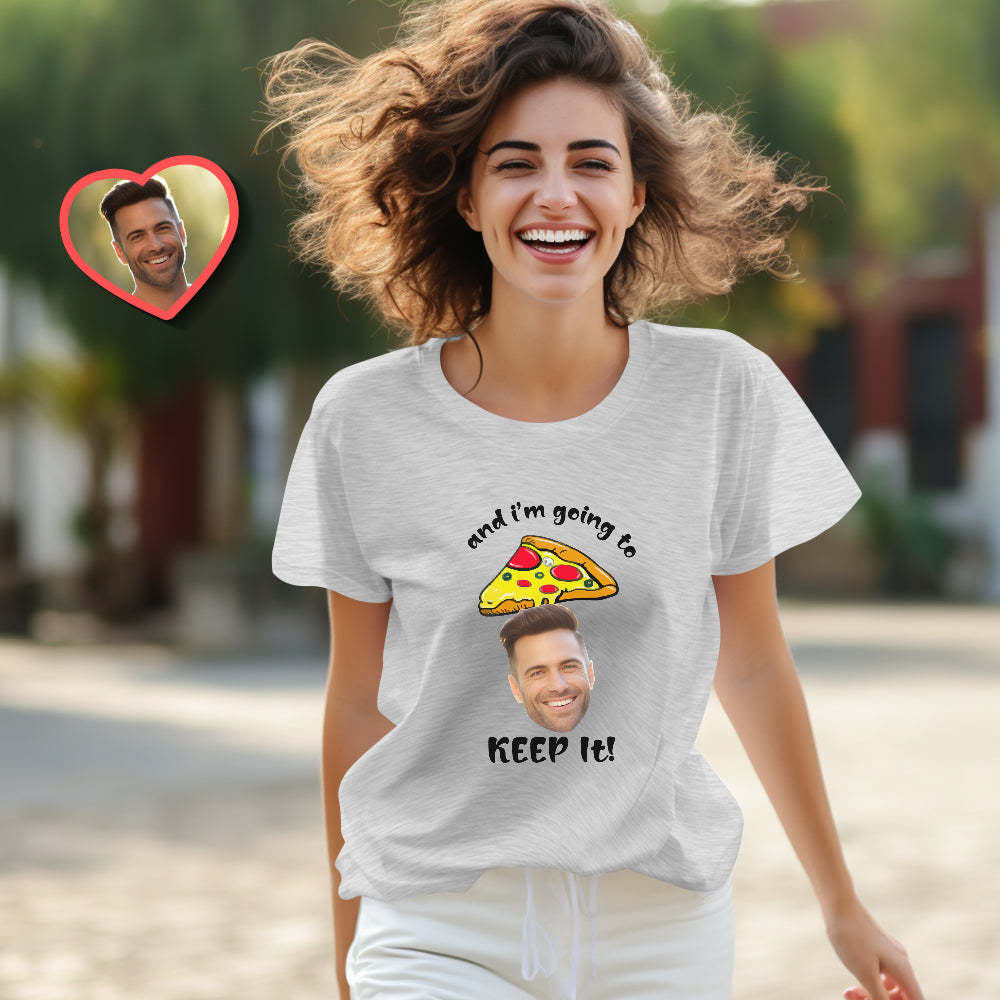 Custom Couple Matching T-shirts Pizza My Heart Personalized Matching Couple Shirts Valentine's Day Gift - My Photo Socks AU