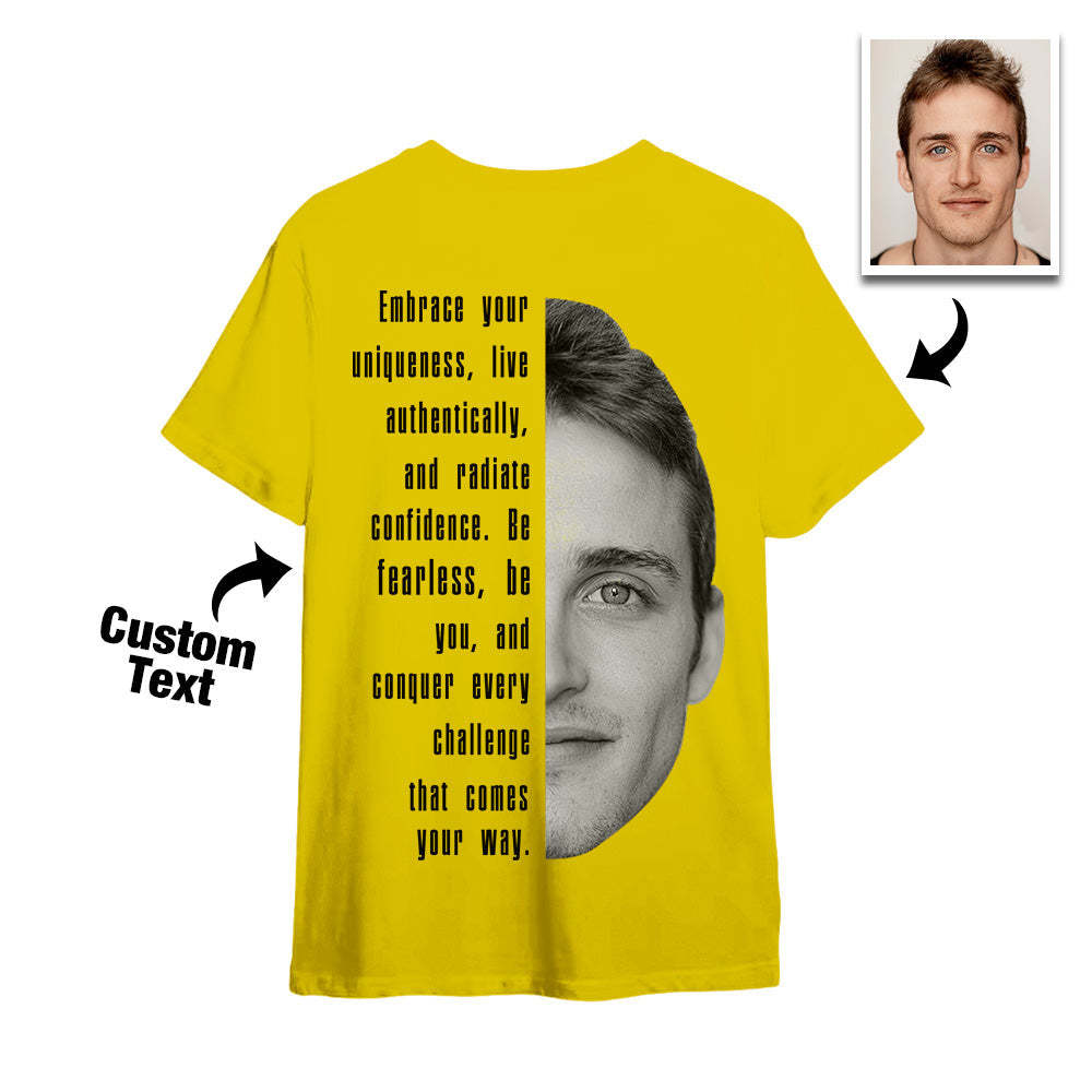 Custom Text and Face T-shirts Personalised Unisex Shirt Fashion Gift for Him for Her - My Photo Socks AU
