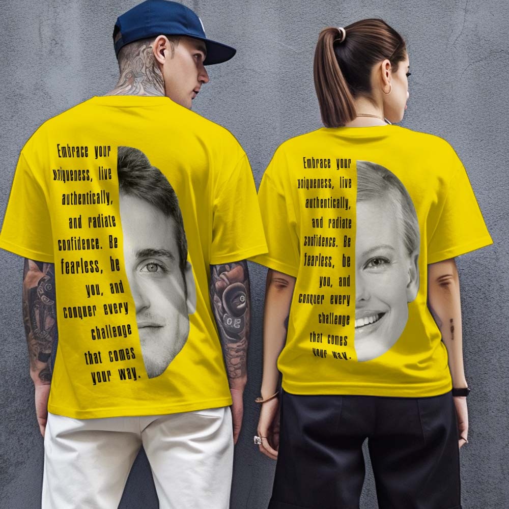 Custom Text and Face T-shirts Personalised Unisex Shirt Fashion Gift for Him for Her - My Photo Socks AU