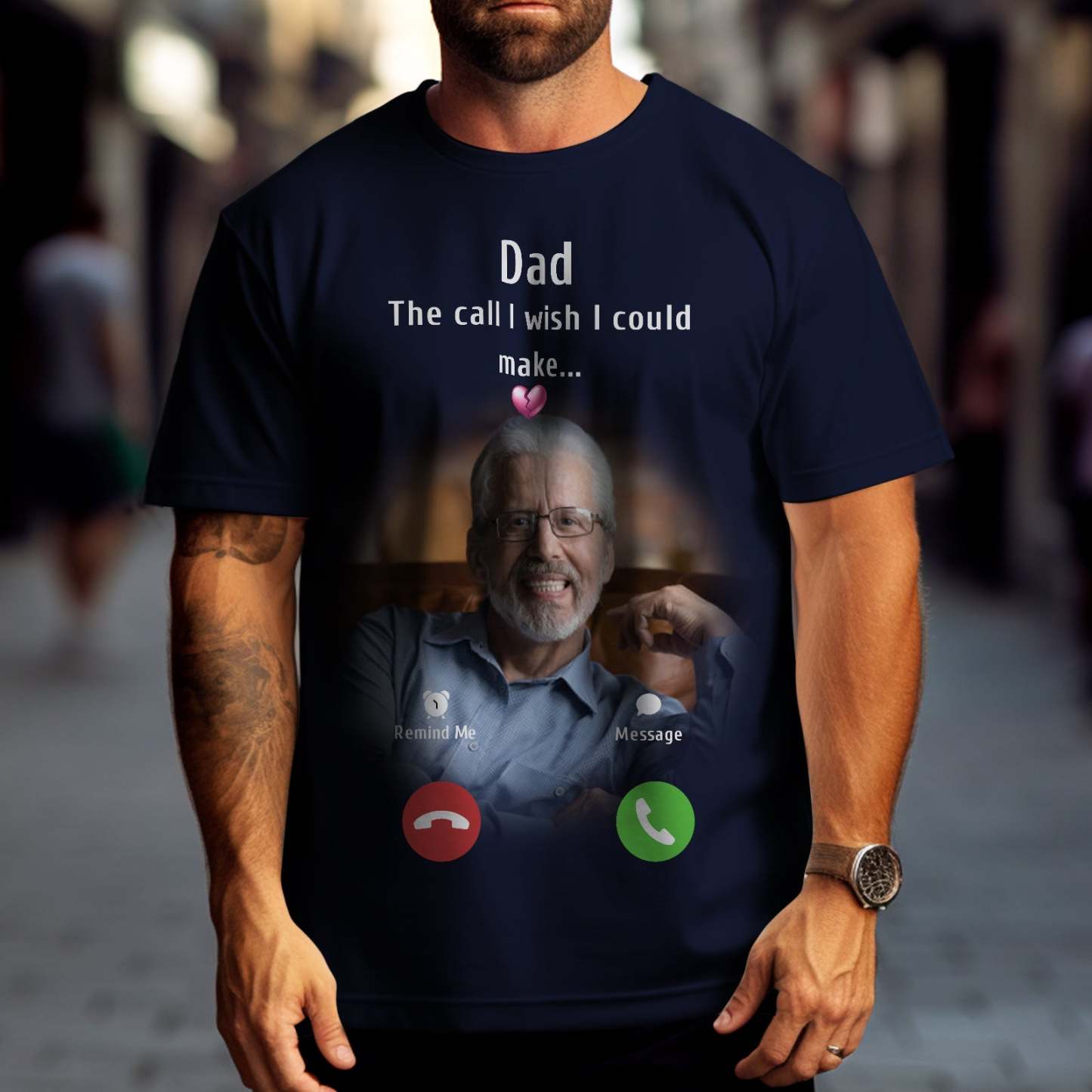 Custom Photo Memorial Mom T-shirt Memorial Gift Idea Personalised Shirt The Call I Wish I Could Make - My Photo Socks AU