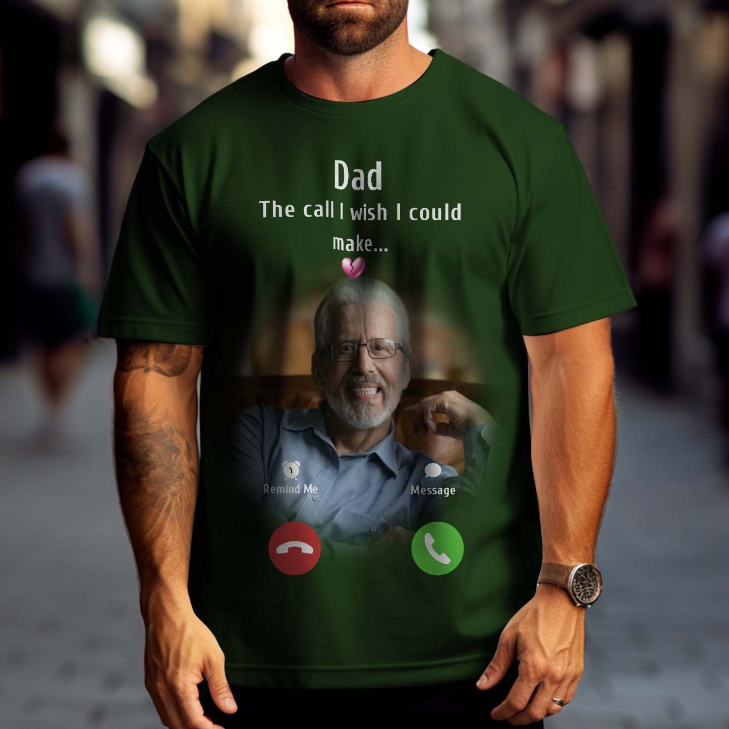 Custom Photo Memorial Mom T-shirt Memorial Gift Idea Personalised Shirt The Call I Wish I Could Make - My Photo Socks AU