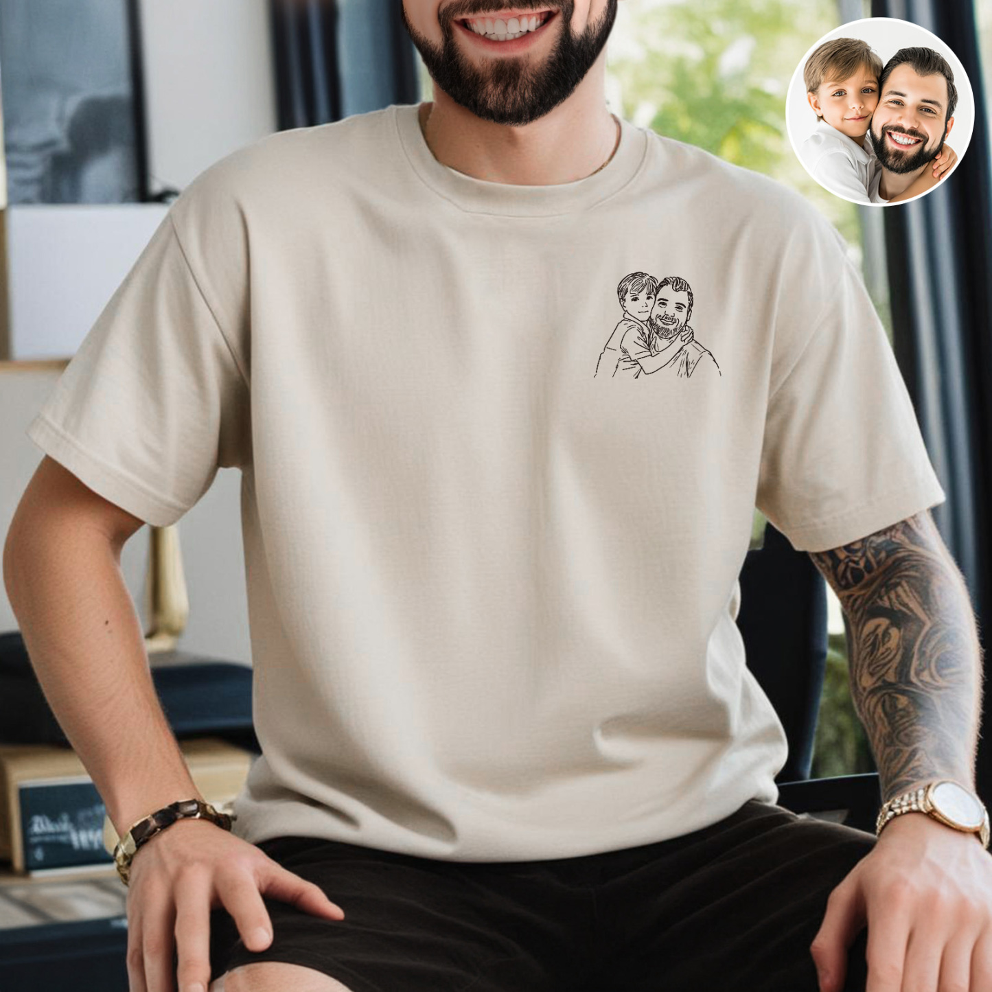Fathers Day Gifts, Custom Photo Shirt For Dad, Father's Day Shirt, Personalized Dad Portrait Shirt, Dad Birthday Gifts, Gift for Husband