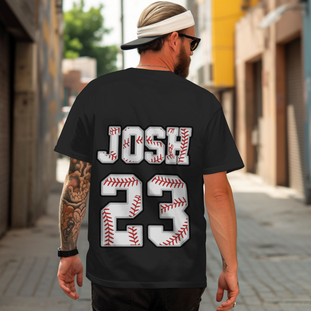 Custom Name And Number For Baseball Lovers Shirt - MyPhotoSocksAu