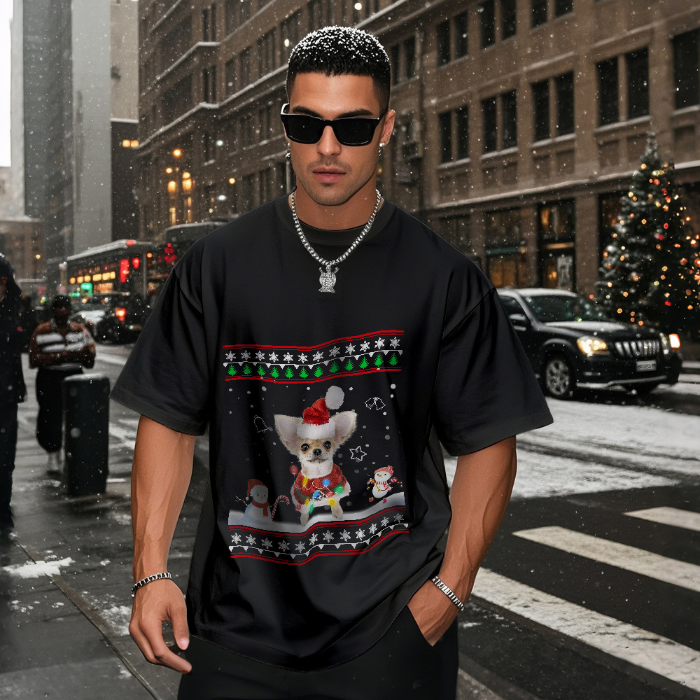 Personalized Photo Vintage T-shirts Christmas Theme T-shirt Lantern Vintage T-Shirt - MyPhotoSocksAu