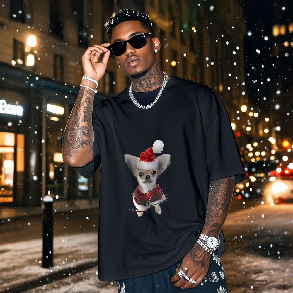 Personalized Photo Vintage T-shirts Christmas Theme T-shirt Lantern Vintage T-Shirt - MyPhotoSocksAu