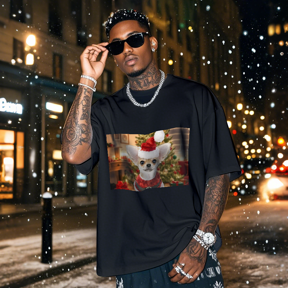 Personalized Photo Vintage T-shirts Christmas Theme T-shirt Lantern Vintage T-Shirt - MyPhotoSocksAu