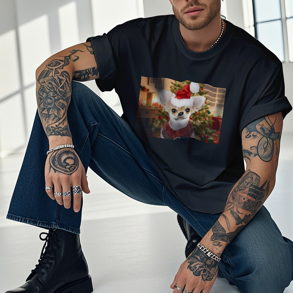 Personalized Photo Vintage T-shirts Christmas Theme T-shirt Lantern Vintage T-Shirt - MyPhotoSocksAu