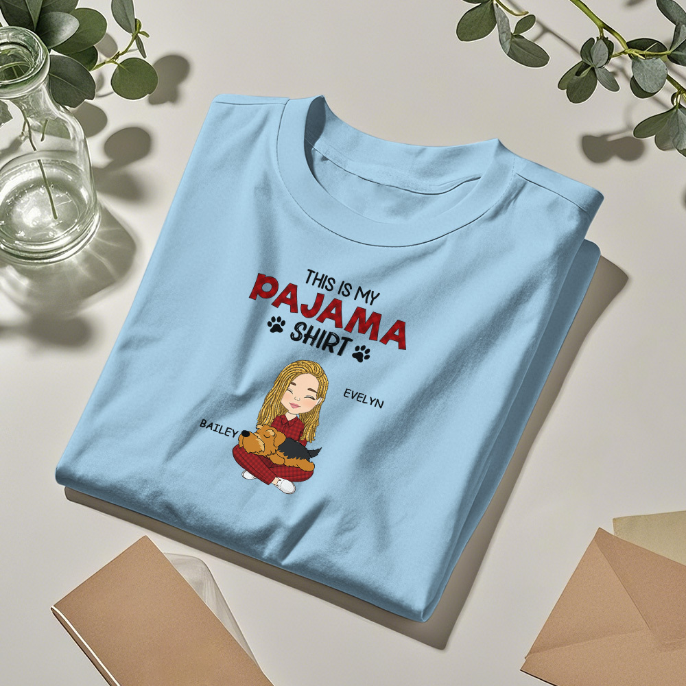 Custom Name Cartoon Sleeping Pet T-shirt Personalized Unisex T-Shirt Mothers Day Gift T-Shirt - MyPhotoSocksAu
