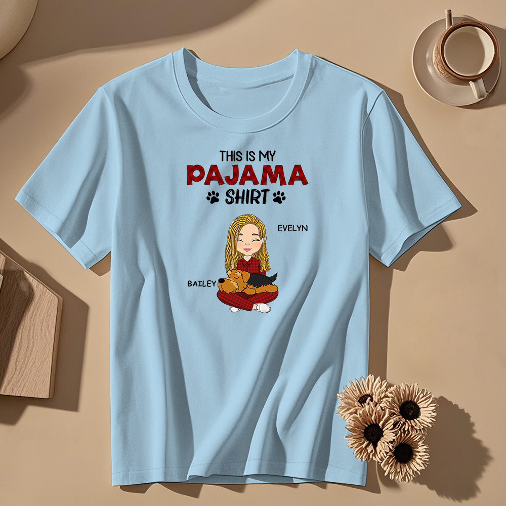 Custom Name Cartoon Sleeping Pet T-shirt Personalized Unisex T-Shirt Mothers Day Gift T-Shirt - MyPhotoSocksAu