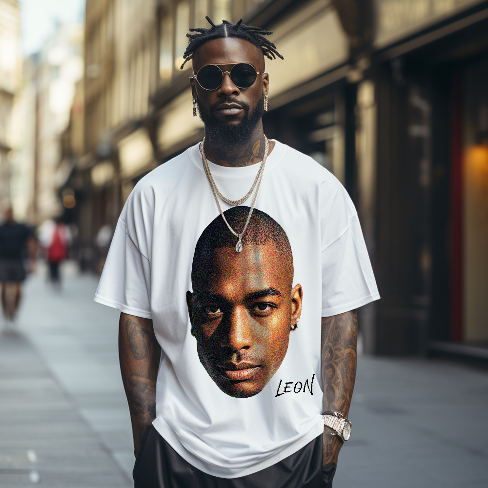 Custom Photo Vintage T-shirts Big Face Funny Photo Tee Unique Gifts - MyPhotoSocksAu