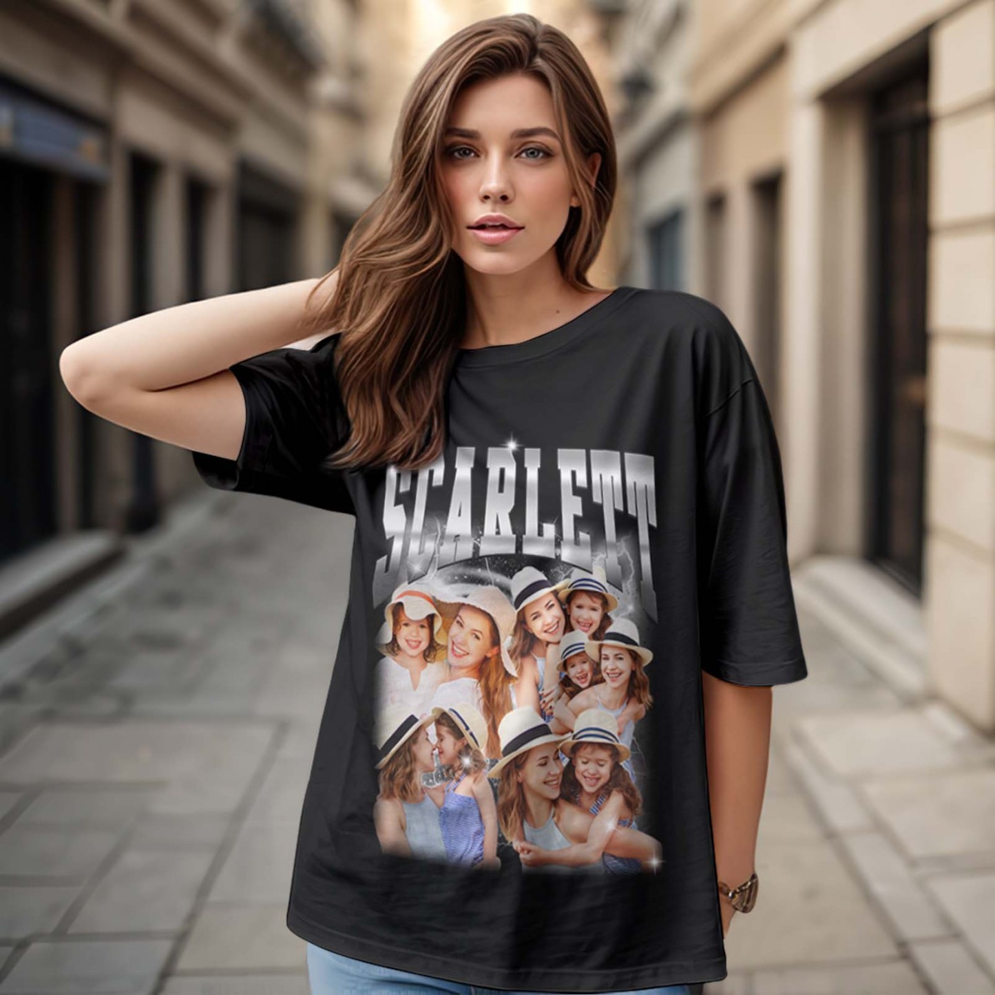 Personalized Mother��s Day T-Shirt Custom Photo and Text Vintage Style Shirt Gift for Mom - MyPhotoSocksAu