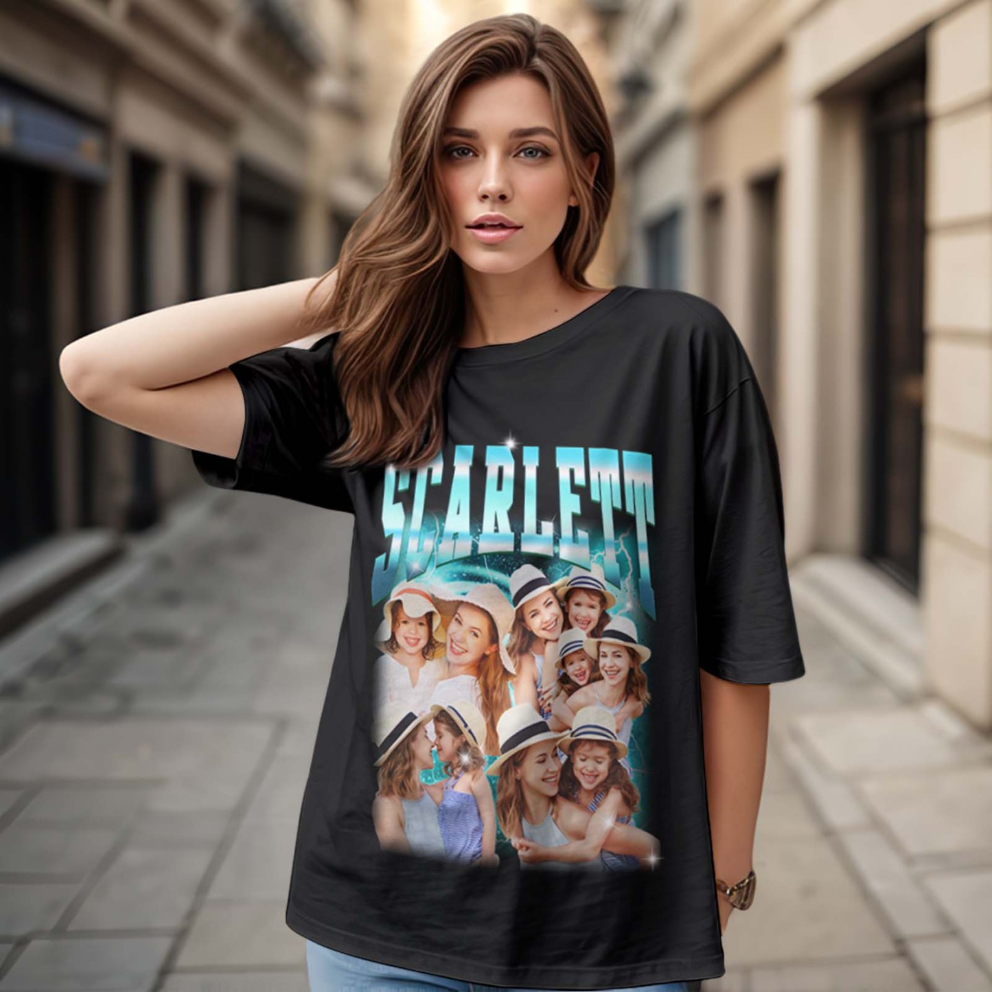 Personalized Mother��s Day T-Shirt Custom Photo and Text Vintage Style Shirt Gift for Mom - MyPhotoSocksAu
