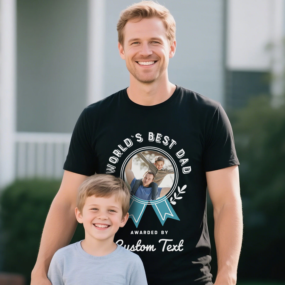 Custom Photo Shirt With Name Personalized Dad Shirt Super Dad Father's Day Shirt Gift For Father - MyPhotoSocksAu