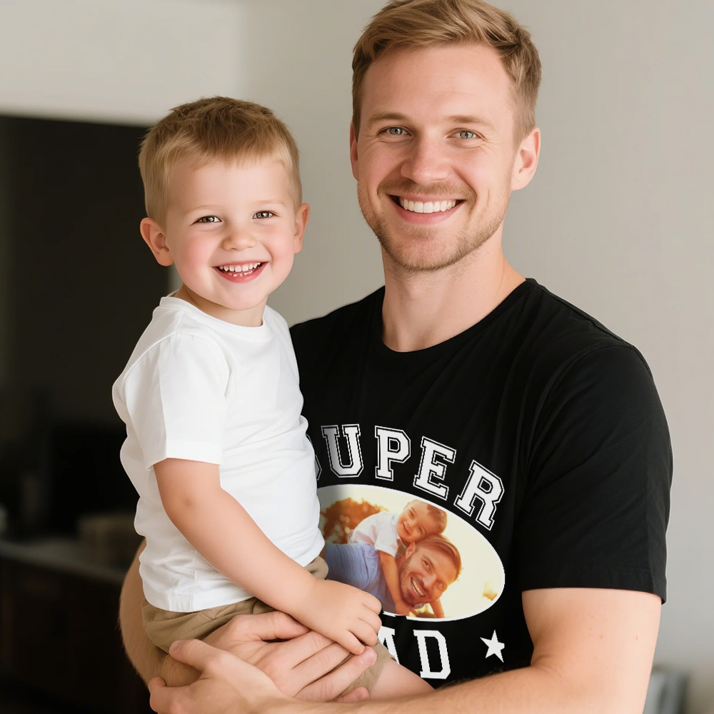 Custom Photo Shirt With Name Personalized Dad Shirt World's Best Dad Father's Day Shirt Gift For Father - MyPhotoSocksAu