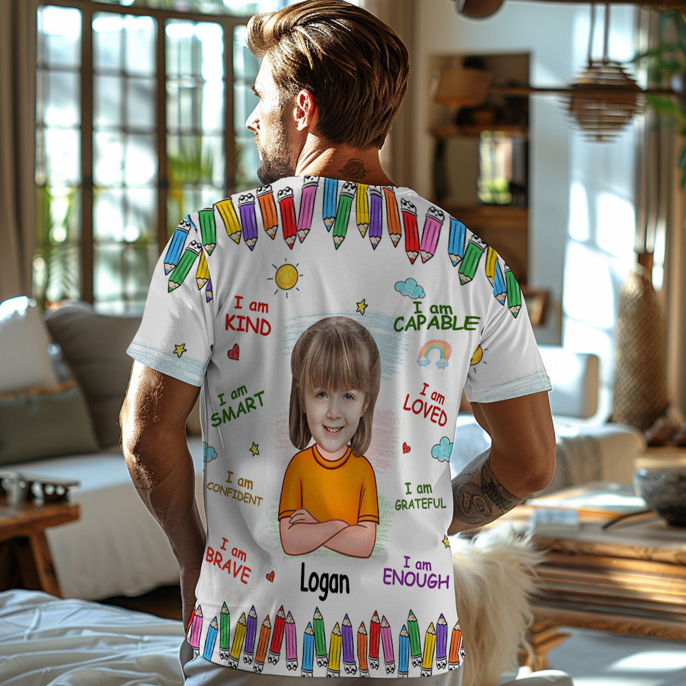 Personalised Dad Shirt Father's Day Shirt Custom Fathers Day Super Dad Shirt Gift - MyPhotoSocksAu