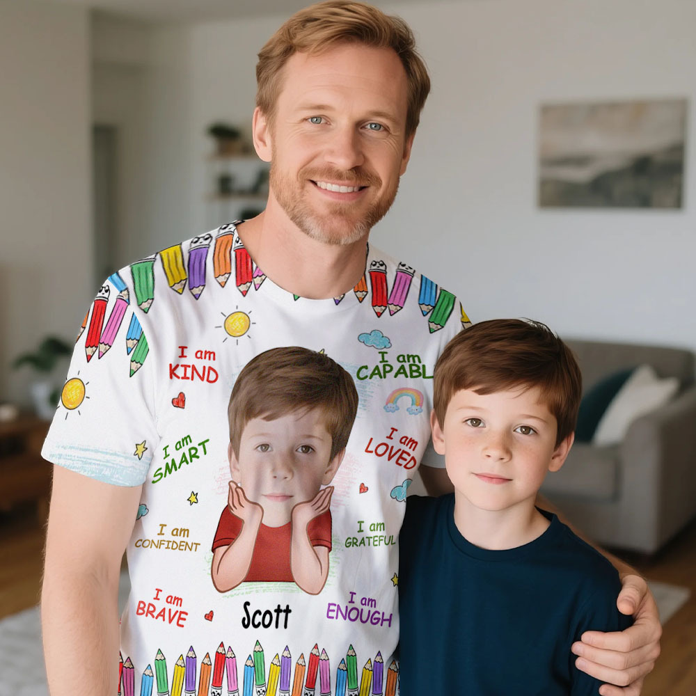 Personalised Dad Shirt Father's Day Shirt Custom Fathers Day Super Dad Shirt Gift - MyPhotoSocksAu