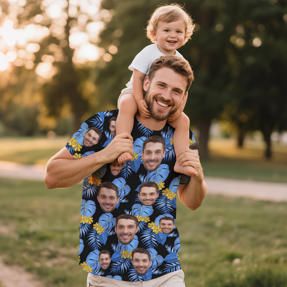 Personalized Fathers Day Photo Vintage T-shirts Face T Shirt Gift for Dad - MyPhotoSocksAu