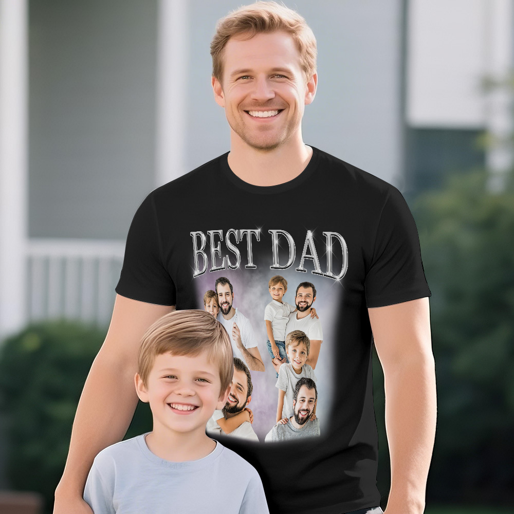Dad Bootleg Shirt, Personalized Bootleg Shirt For Daddy's Birthday, Fathers Day Shirt, Best Dad Shirt, Dad Photo Shirt, Daddy Shirt From Son - MyPhotoSocksAu