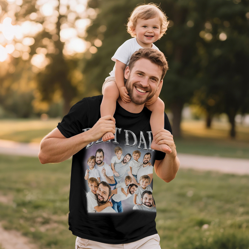 Dad Bootleg Shirt, Personalized Bootleg Shirt For Daddy's Birthday, Fathers Day Shirt, Best Dad Shirt, Dad Photo Shirt, Daddy Shirt From Son - MyPhotoSocksAu