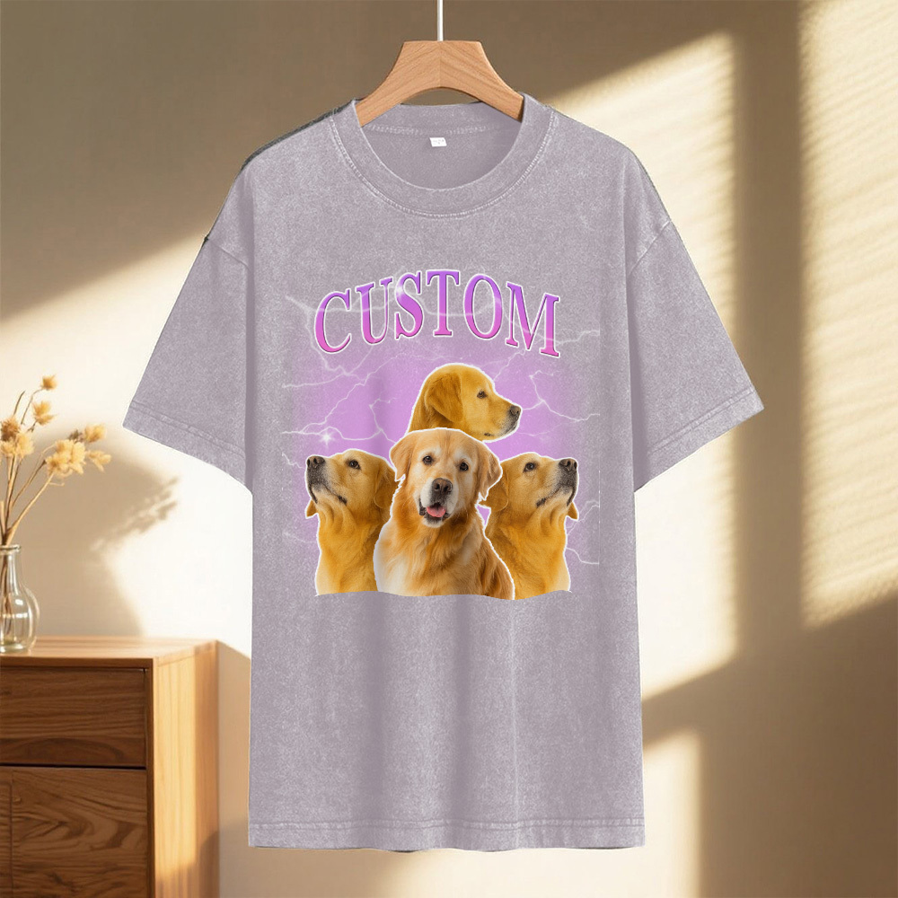 Custom Comfort Colors Vintage Bootleg Pet Shirt Pet Photo + Name Custom Dog Portrait Personalized Shirt Custom T Shirts Cat Shirt 90's Tee