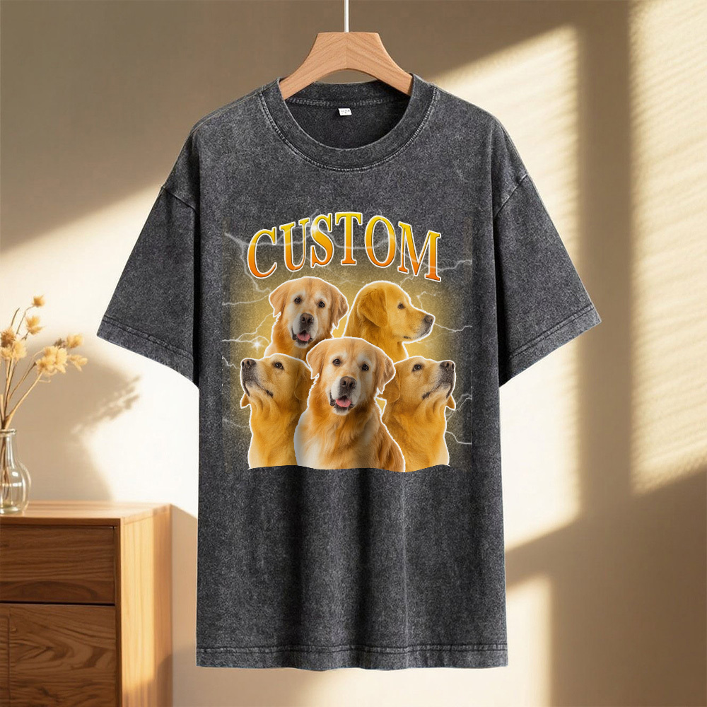 Custom Comfort Colors Vintage Bootleg Pet Shirt Pet Photo + Name Custom Dog Portrait Personalized Shirt Custom T Shirts Cat Shirt 90's Tee