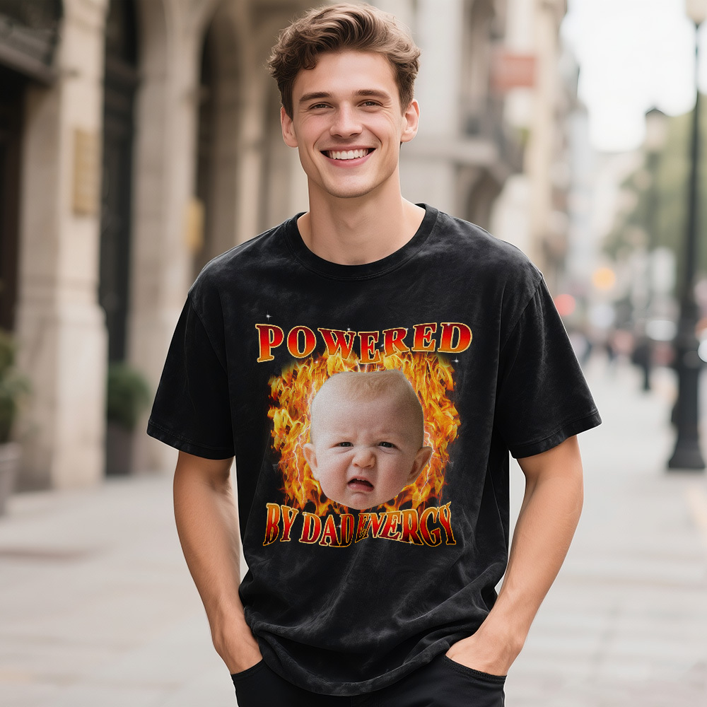 Custom Photo Vintage T-Shirt Vintage Graphic Tee Retro Washed Fathers Day Funny Pet Humor Gift Unisex 90s Photo Top - MyPhotoSocksAu