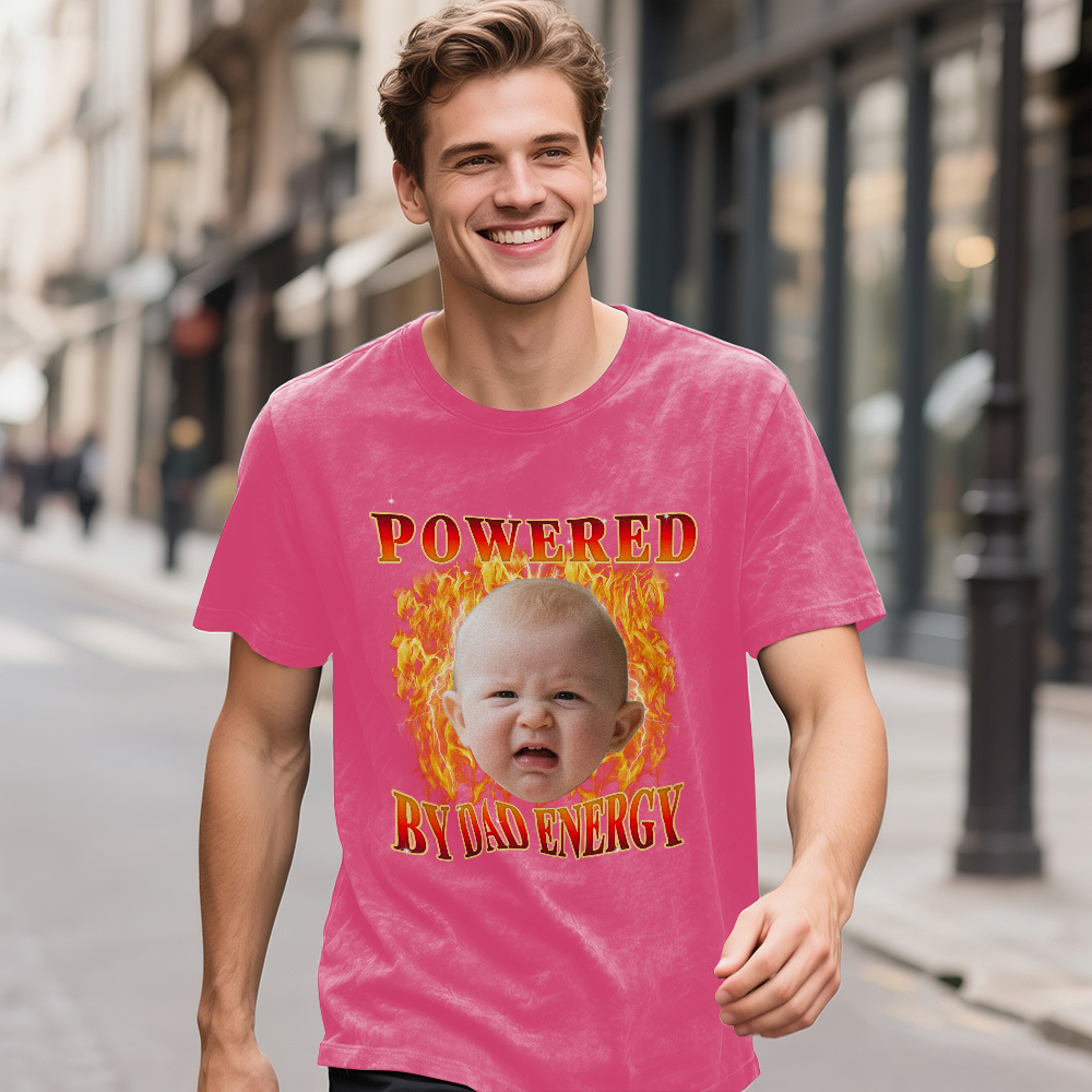 Personalized Photo Vintage T-Shirt Funny Fathers Day Gift for Dad, Retro Washed 90s Graphic Tee Kids Cute Custom Shirt - MyPhotoSocksAu