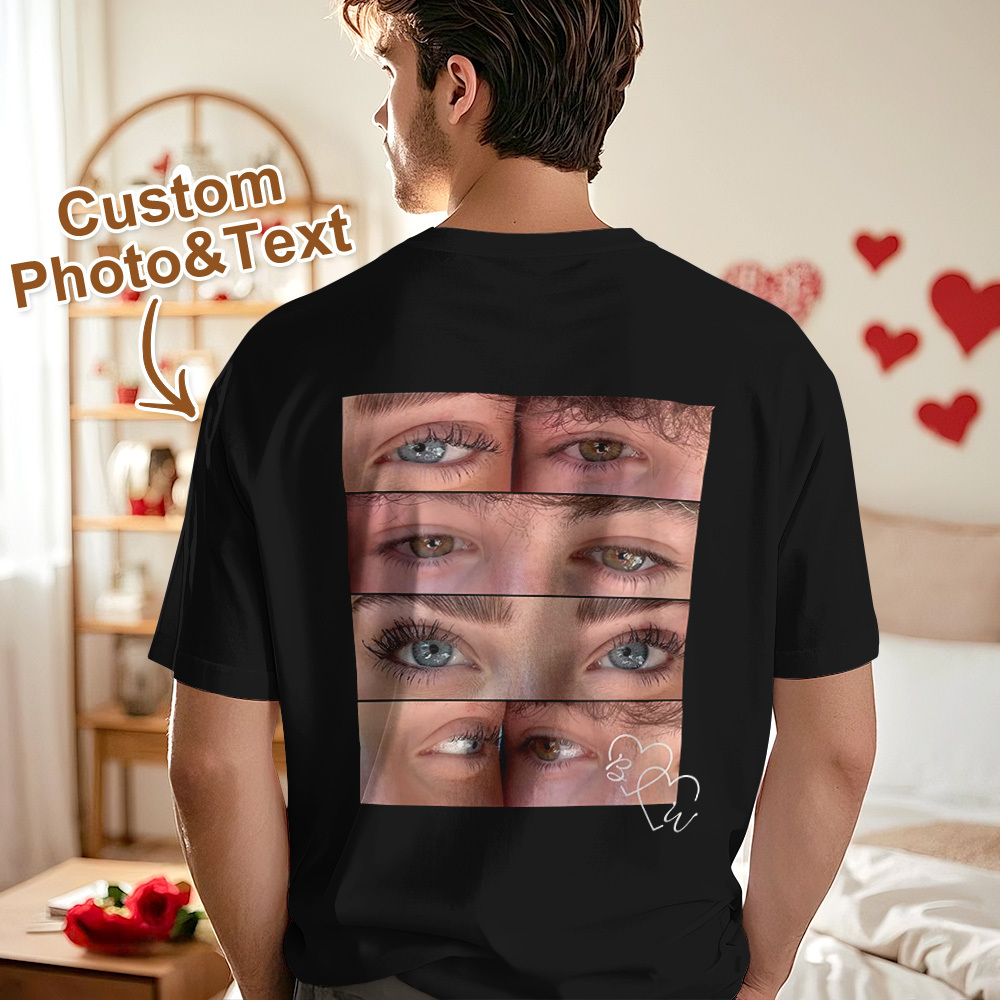Custom Photo T-shirt Personalized Eyes Shirt for Couple - MyPhotoSocksAu