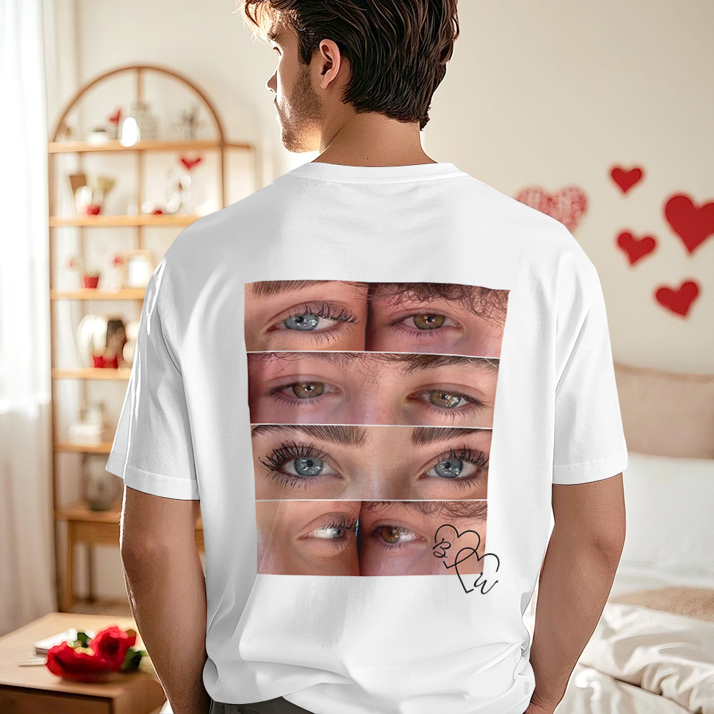 Custom Photo T-shirt Personalized Eyes Shirt for Couple - MyPhotoSocksAu