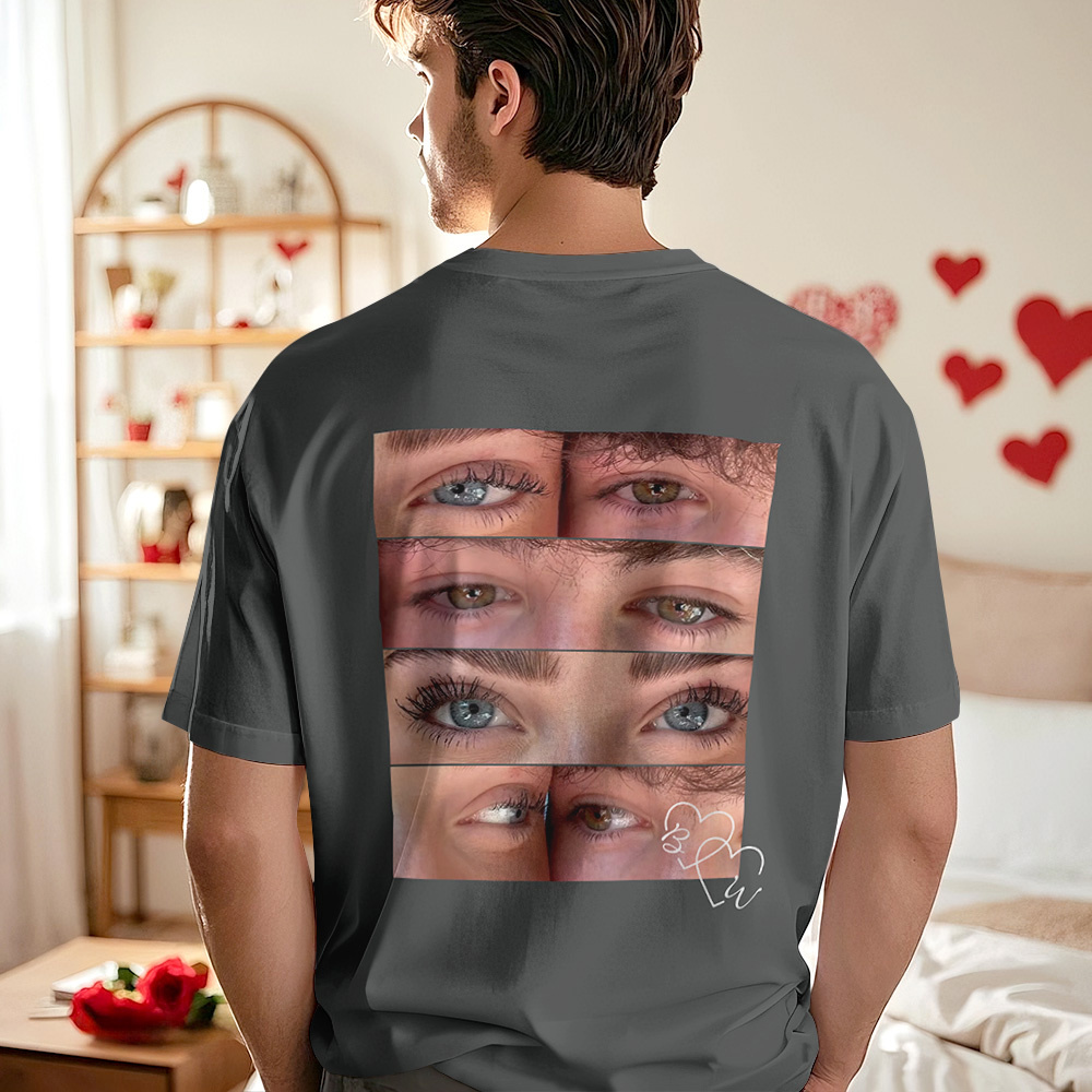 Custom Photo T-shirt Personalized Eyes Shirt for Couple - MyPhotoSocksAu