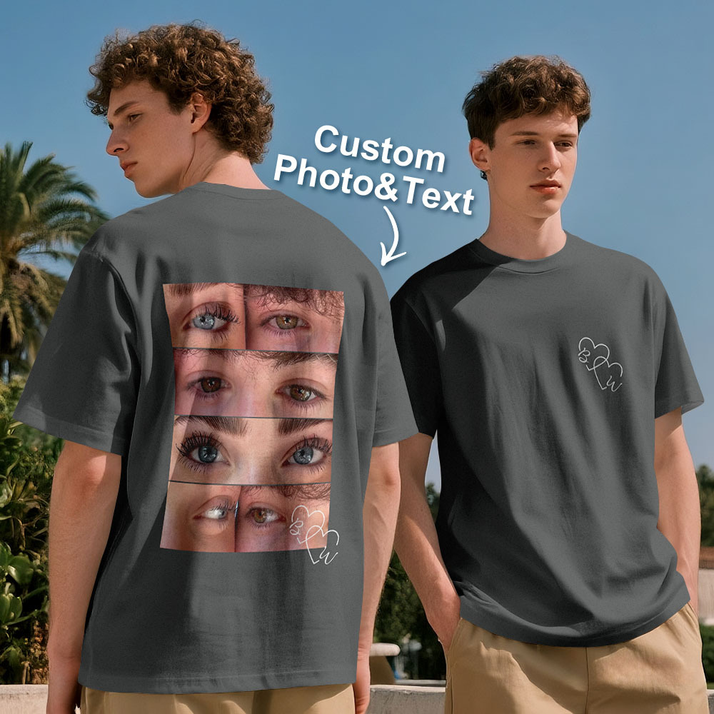 Custom Photo T-shirt Personalized Eyes Shirt for Couple - MyPhotoSocksAu