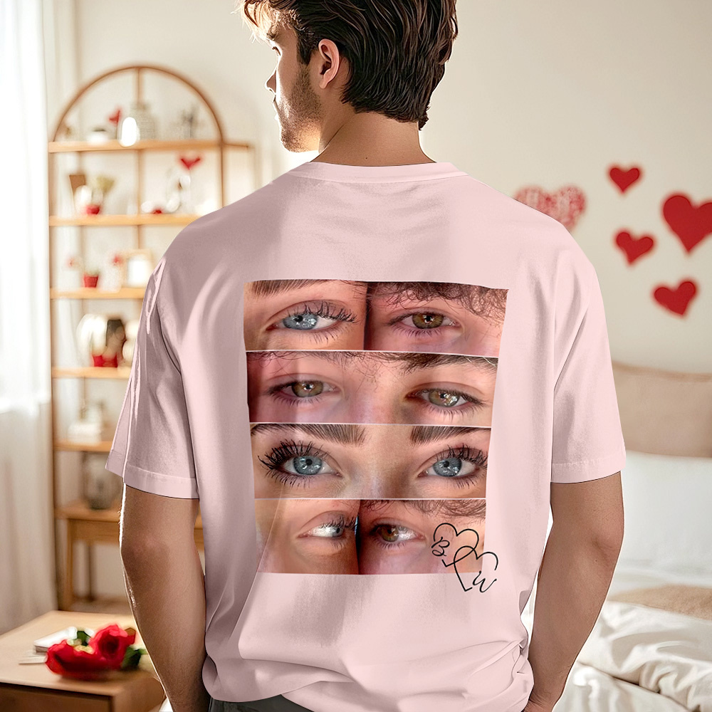 Custom Photo T-shirt Personalized Eyes Shirt for Couple - MyPhotoSocksAu