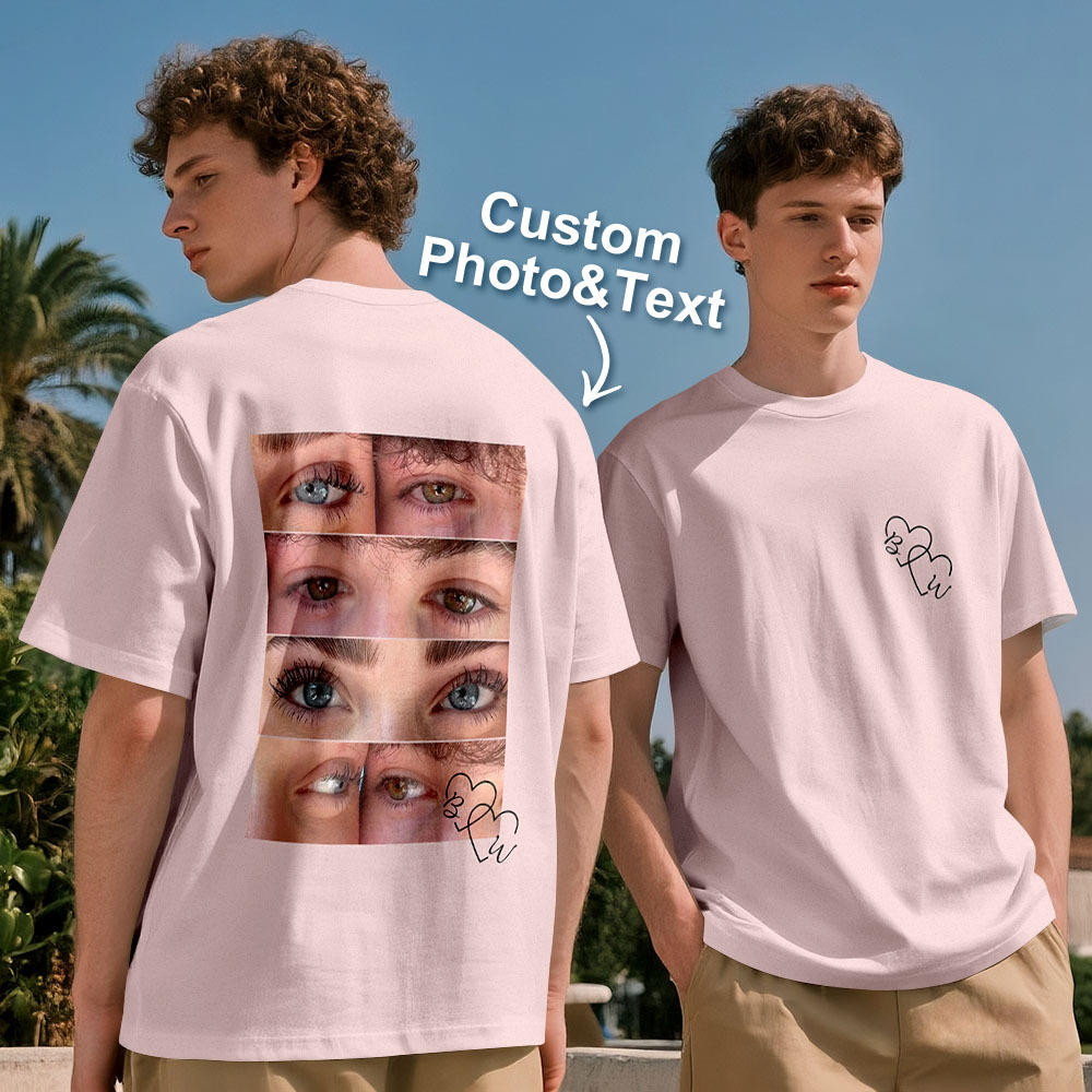 Custom Photo T-shirt Personalized Eyes Shirt for Couple - MyPhotoSocksAu