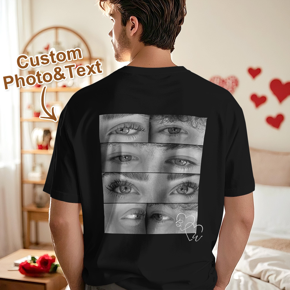 Custom Photo T-shirt Personalized Eyes Shirt for Couple - MyPhotoSocksAu