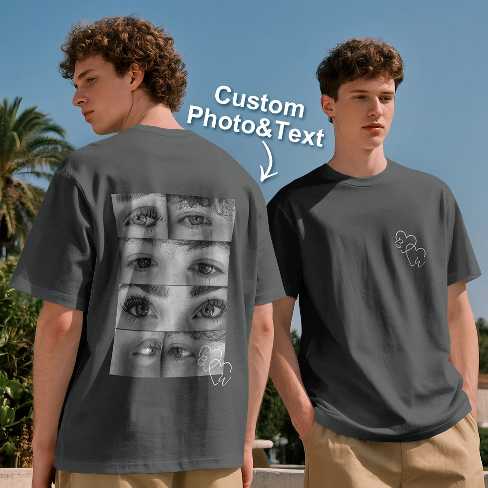 Custom Photo T-shirt Personalized Eyes Shirt for Couple - MyPhotoSocksAu