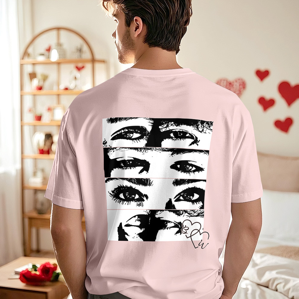 Custom Photo T-shirt Personalized Eyes Shirt for Couple - MyPhotoSocksAu