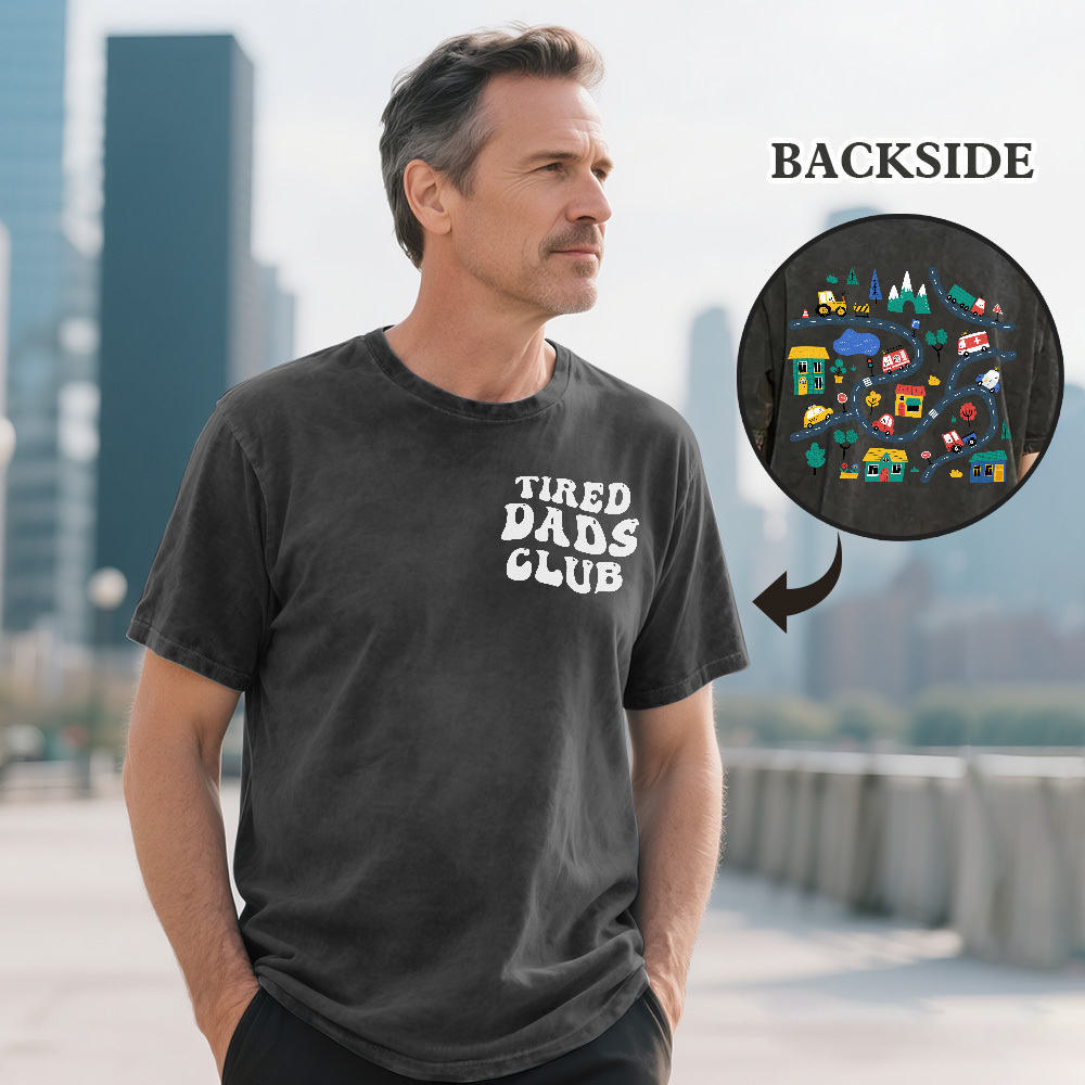 Custom Retro Photo T-Shirt for Dad Personalized Text Picture Shirt Vintage Style Fathers Day Gift - MyPhotoSocksAu