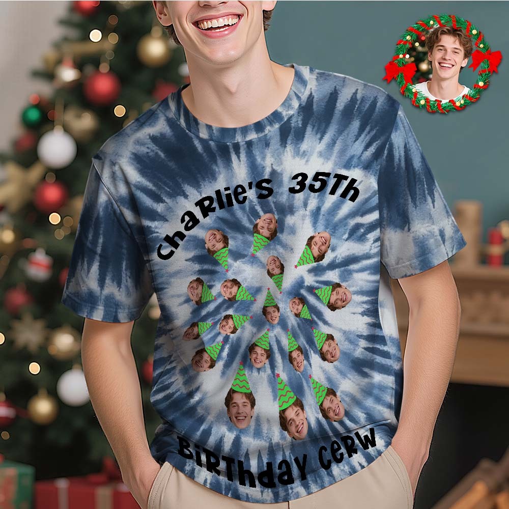 Custom Photo T-Shirt Birthday Hat Tshirt Personalized Birthday Christmas Gift for Family and Friends - MyPhotoSocksAu